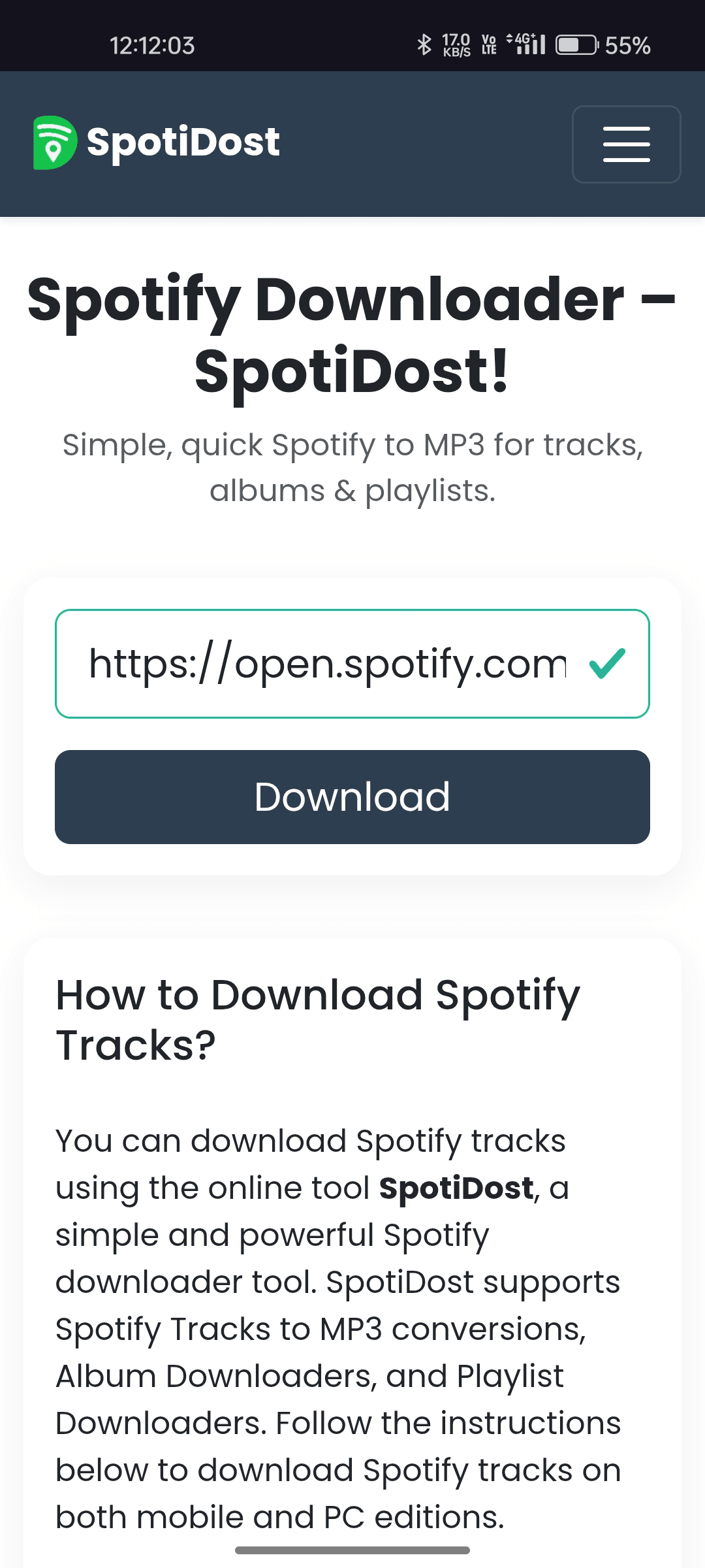 Paste the URL in the Form